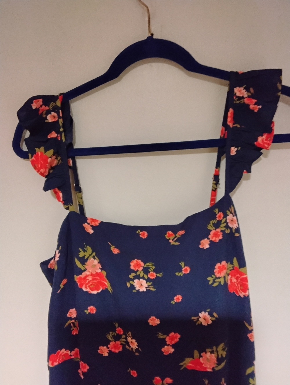 Sugarlips Navy Maxi Dress with Red Floral Print - Picture 4 of 9